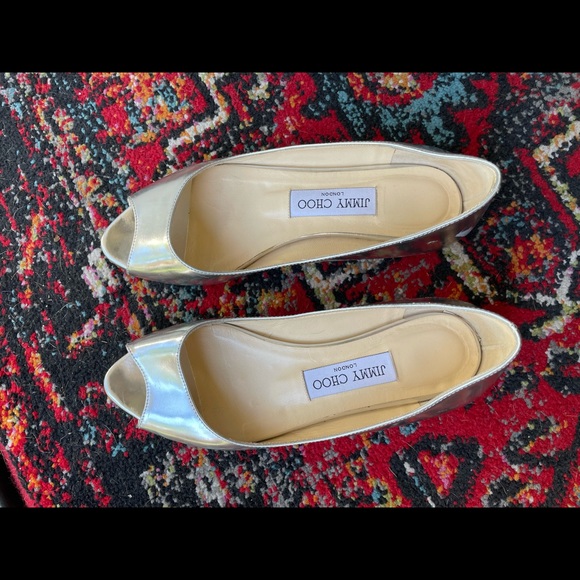 Jimmy Choo open toe silver flats - Picture 9 of 9